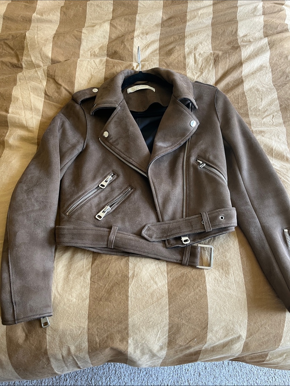Zara faux Suede Moto Jacket